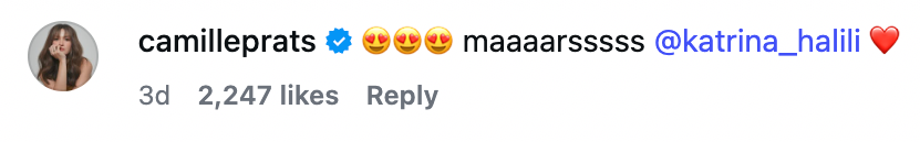 screenshot of comment on Instagram